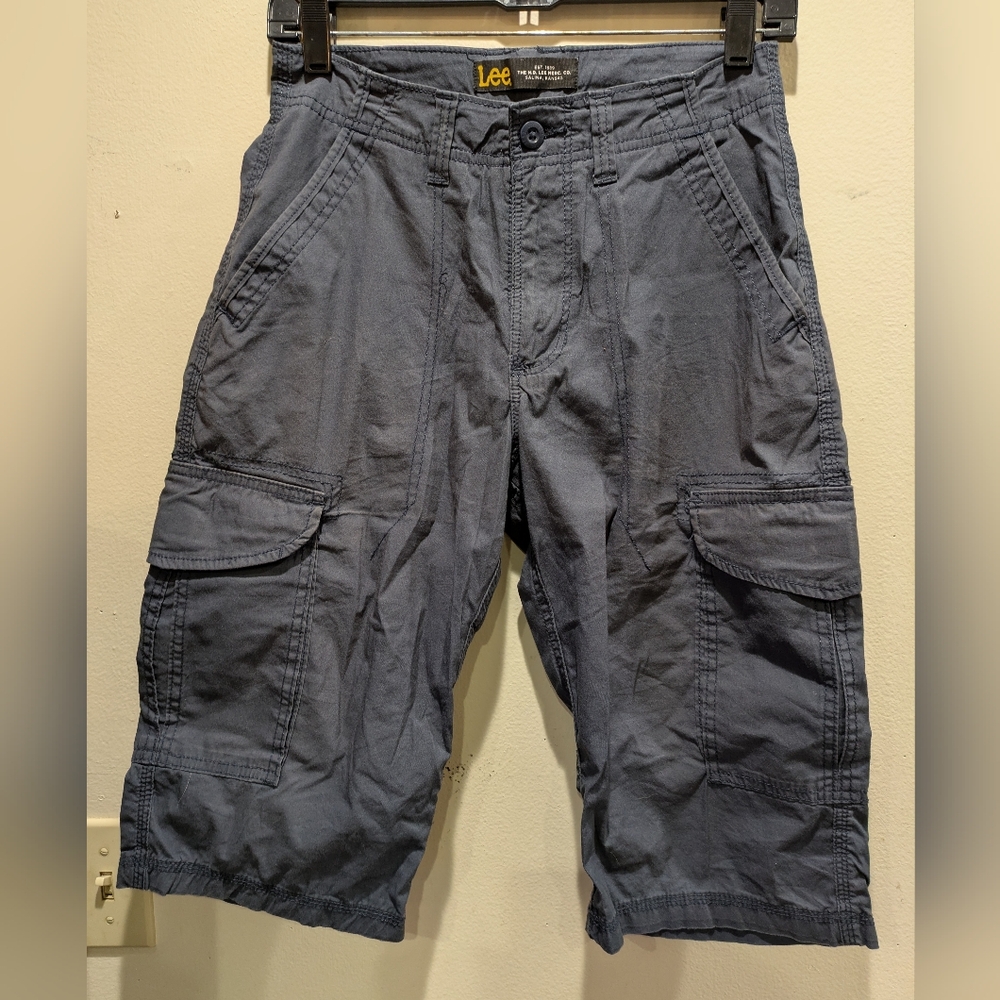 Lee Womens Dark Gray Cargo Shorts Size 29